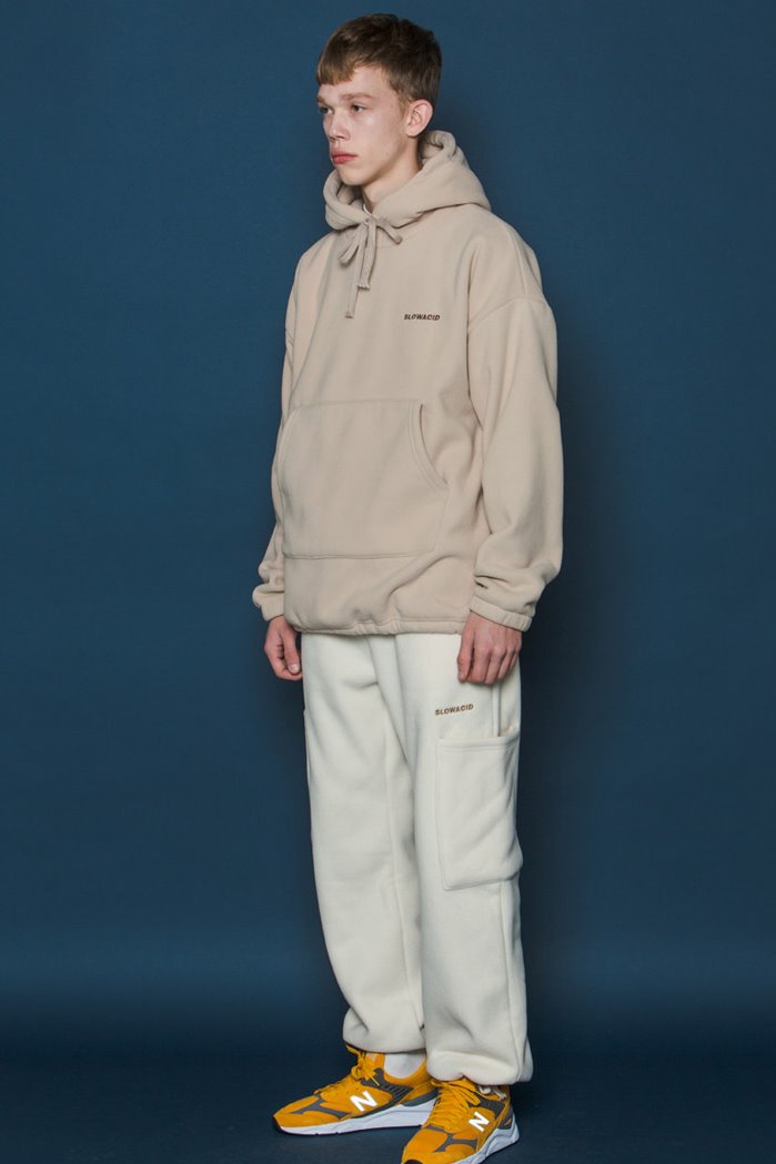スローアシッド(SLOW ACID) Heavy Fleece Hoodie (BEIGE)