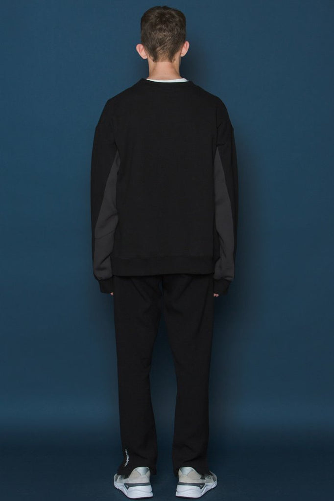スローアシッド(SLOW ACID) Two-tone Sleeve Sweatshirt (BLACK)