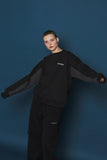 スローアシッド(SLOW ACID) Two-tone Sleeve Sweatshirt (BLACK)