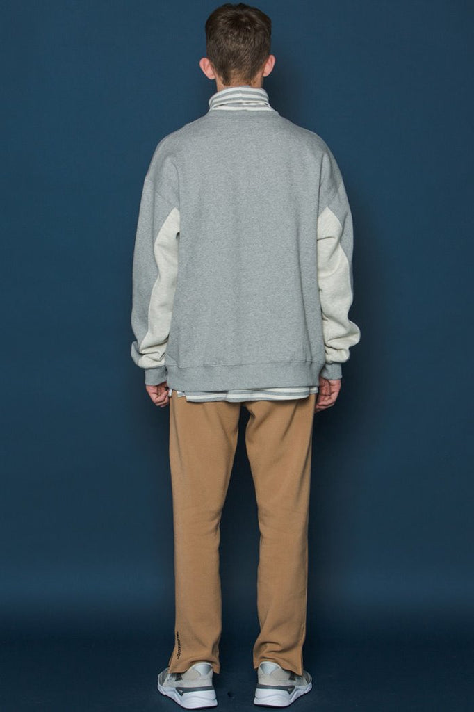 スローアシッド(SLOW ACID) Two-tone Sleeve Sweatshirt (GREY)