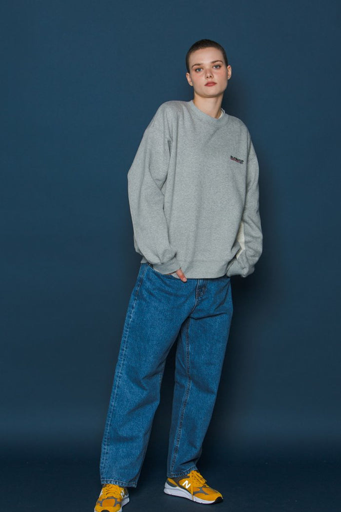 スローアシッド(SLOW ACID) Two-tone Sleeve Sweatshirt (GREY)