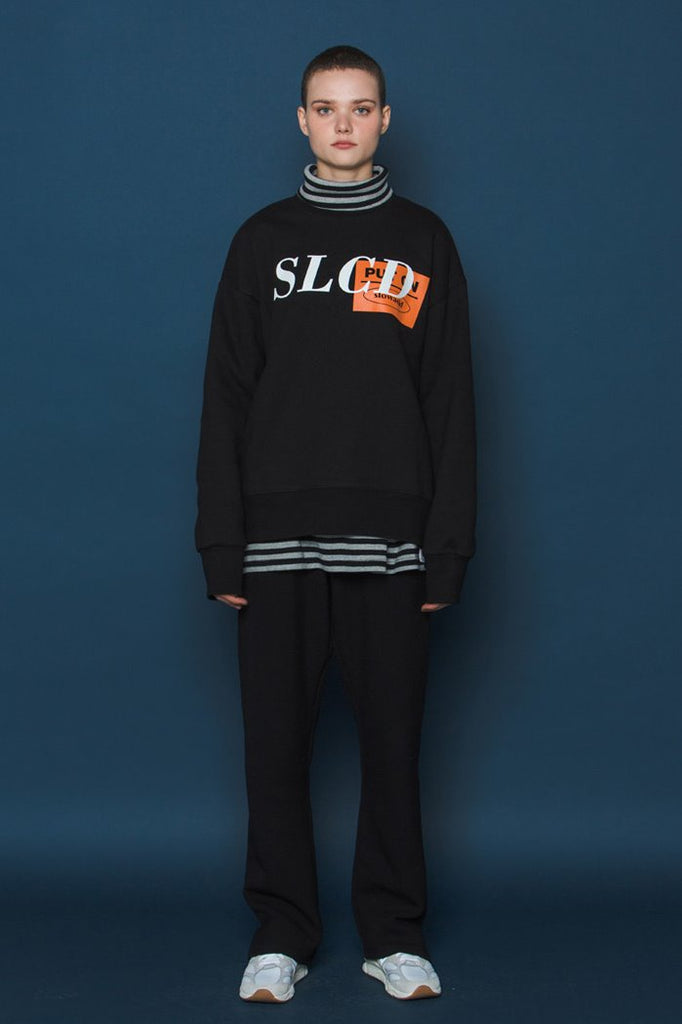 スローアシッド(SLOW ACID) Orangebox Logo Sweatshirt (BLACK)