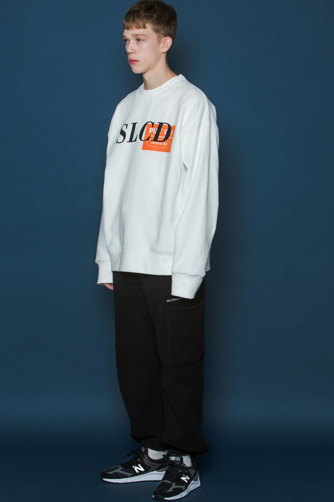 スローアシッド(SLOW ACID) Orangebox Logo Sweatshirt (WHITE)