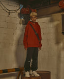 オベルー(OVERR) 18FW CIRCLE BS ORANGE PIPING HOODIE