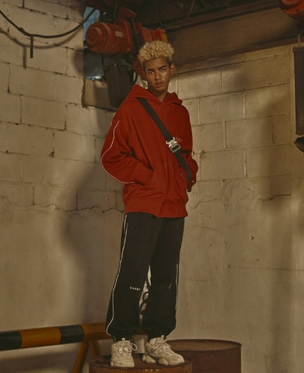 オベルー(OVERR) 18FW CIRCLE BS ORANGE PIPING HOODIE
