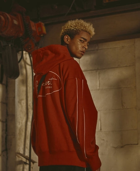オベルー(OVERR) 18FW CIRCLE BS ORANGE PIPING HOODIE