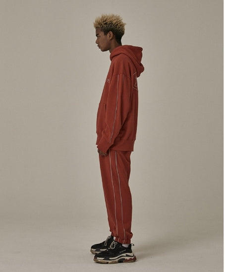 オベルー(OVERR) 18FW CIRCLE BS ORANGE PIPING HOODIE