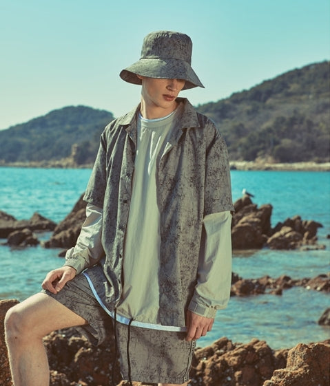 オベルー(OVERR) 18SU WATER WASHING GRAY BUCKET HAT