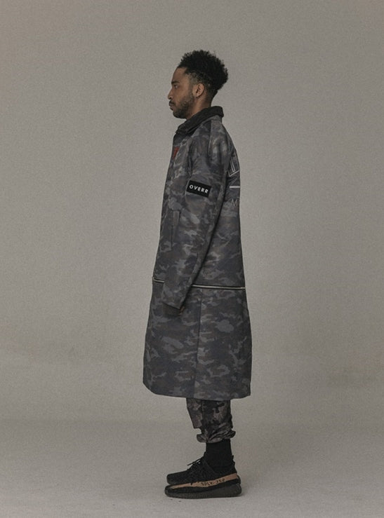 オベルー(OVERR) 17SS GRAY CAMO ZIPPER COAT