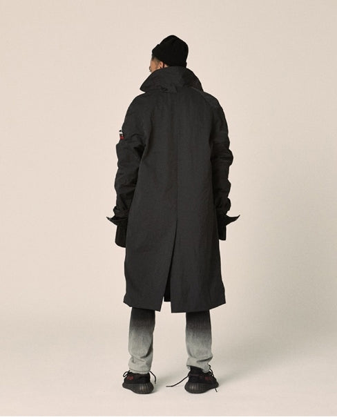 オベルー(OVERR) 17FW COATING BLACK TRENCH COAT