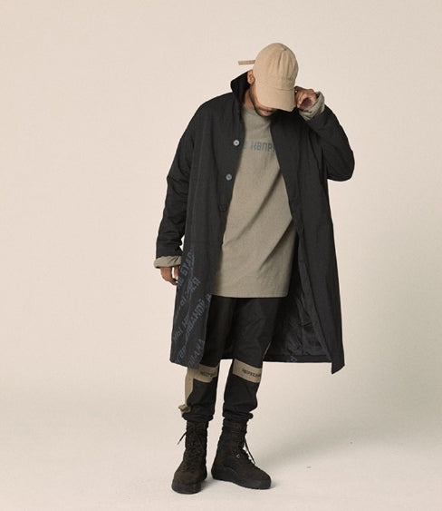 オベルー(OVERR) 17FW PRINTING BLACK COAT