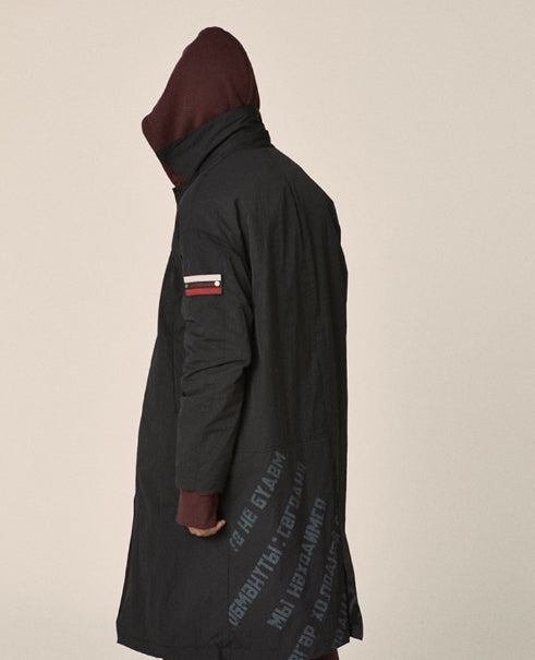 オベルー(OVERR) 17FW PRINTING BLACK COAT