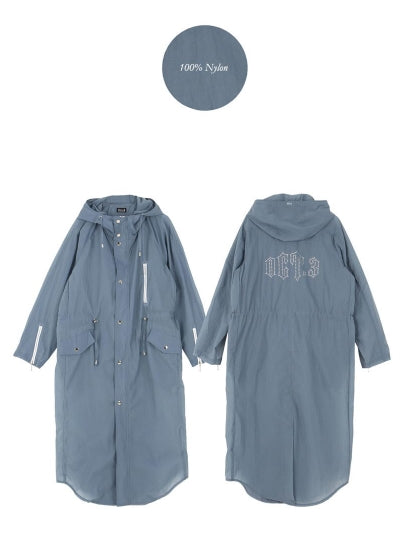 オクトーバーサード(Oct.3) OCT.3 Long Hood Rain Coat (Blue)