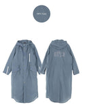 オクトーバーサード(Oct.3) OCT.3 Long Hood Rain Coat (Blue)