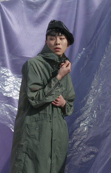 オクトーバーサード(Oct.3) OCT.3 Long Hood Rain Coat (Khaki)