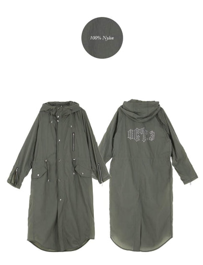 オクトーバーサード(Oct.3) OCT.3 Long Hood Rain Coat (Khaki)