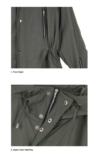 オクトーバーサード(Oct.3) OCT.3 Long Hood Rain Coat (Khaki)