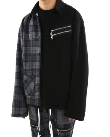 ランベルシオ(LANG VERSIO) 93 Unbalance Zipper Shirt 'Jacket'