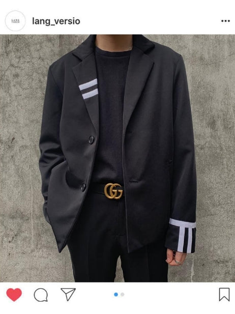 ランベルシオ(LANG VERSIO) 147 Line Club Blazer (BLACK/WHITE)