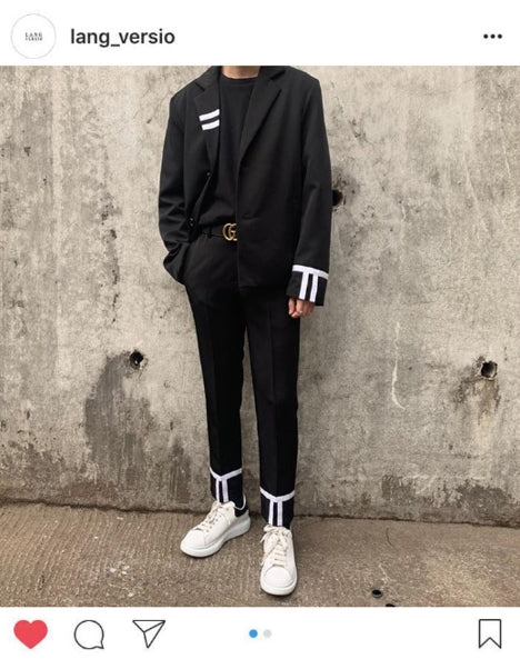 ランベルシオ(LANG VERSIO) 147 Line Club Blazer (BLACK/WHITE)