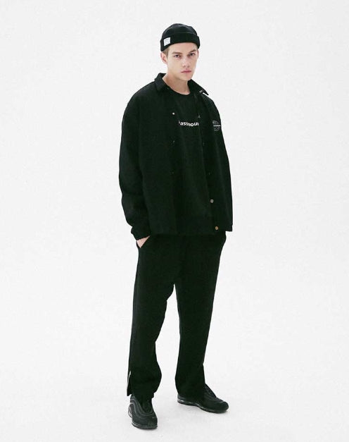 メスノウン(MASSNOUN) GLOBE SCOTCH LOGO COACH JACKET MFVJK003-BK