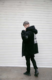 メスノウン(MASSNOUN) DOUBLE SOFT WOOL GASMASK JUMPER MFVPD001-BK