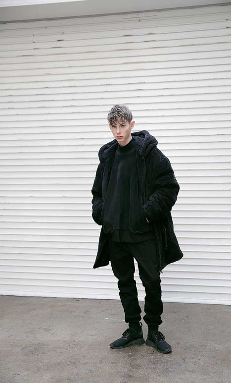 メスノウン(MASSNOUN) DOUBLE SOFT WOOL GASMASK JUMPER MFVPD001-BK