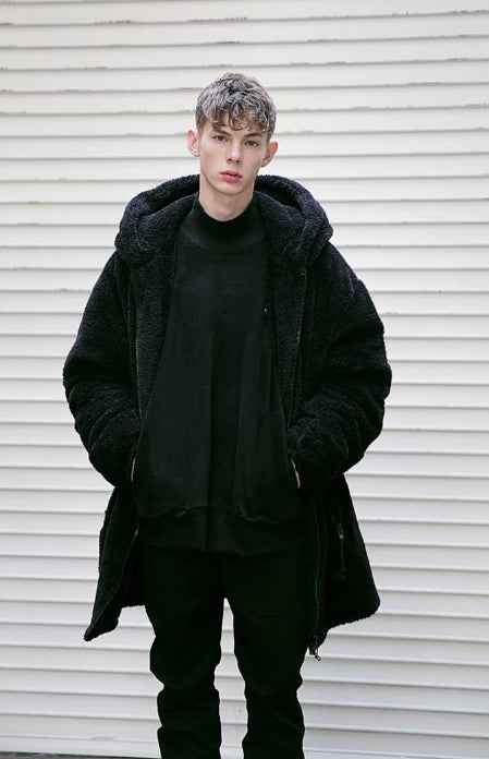 メスノウン(MASSNOUN) DOUBLE SOFT WOOL GASMASK JUMPER MFVPD001-BK