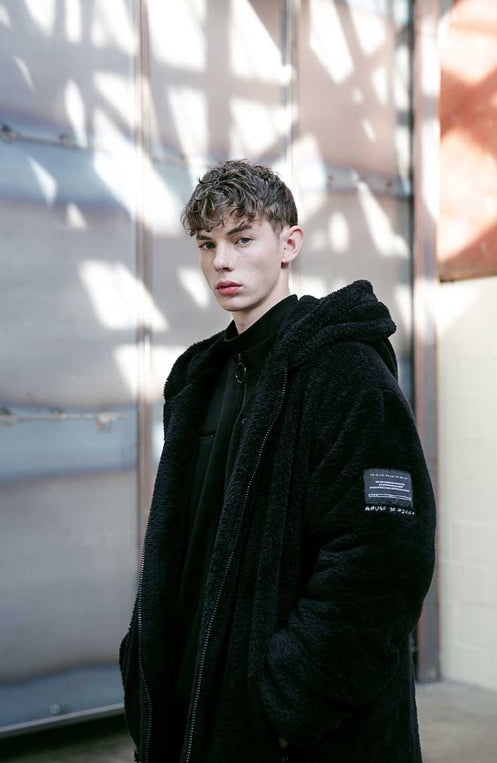 メスノウン(MASSNOUN) DOUBLE SOFT WOOL GASMASK JUMPER MFVPD001-BK