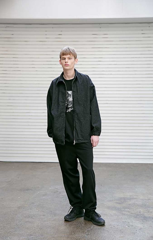 メスノウン(MASSNOUN) NOR D OVERSIZED BLACK DENIM JACKET MSEJK001-BK+strap