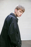 メスノウン(MASSNOUN) NOR D OVERSIZED BLACK DENIM JACKET MSEJK001-BK+strap