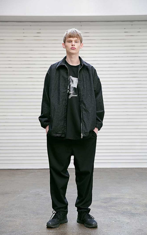 メスノウン(MASSNOUN) NOR D OVERSIZED BLACK DENIM JACKET MSEJK001-BK+strap
