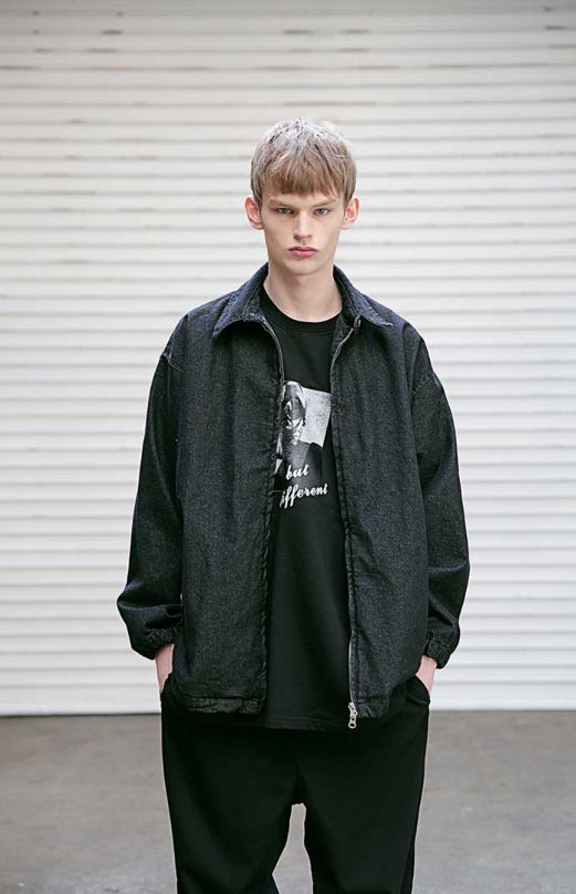 メスノウン(MASSNOUN) NOR D OVERSIZED BLACK DENIM JACKET MSEJK001-BK+strap
