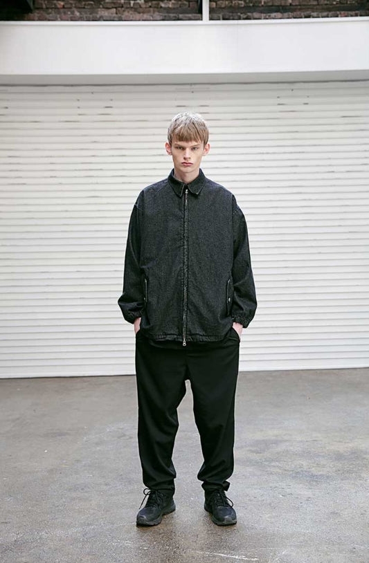 メスノウン(MASSNOUN) NOR D OVERSIZED BLACK DENIM JACKET MSEJK001-BK+strap