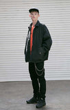 メスノウン(MASSNOUN) NOR D OVERSIZED BLACK DENIM JACKET MSEJK001-BK+strap