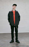 メスノウン(MASSNOUN) NOR D OVERSIZED BLACK DENIM JACKET MSEJK001-BK+strap