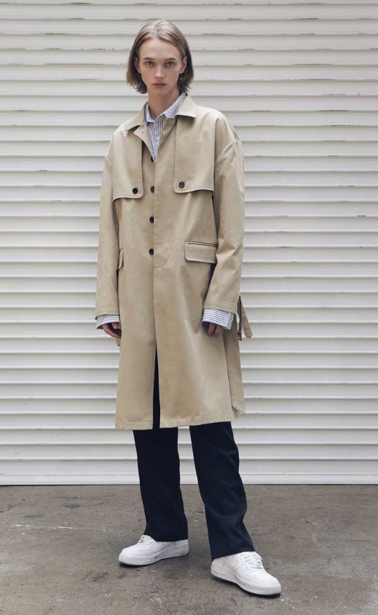 メスノウン(MASSNOUN) D-HIDEN SINGLE TRENCH COAT MFECT001-BG