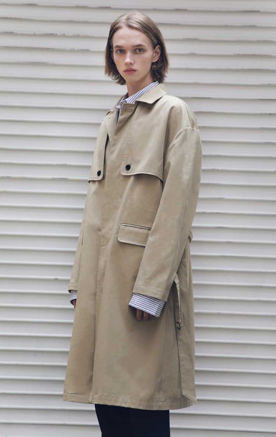 メスノウン(MASSNOUN) D-HIDEN SINGLE TRENCH COAT MFECT001-BG