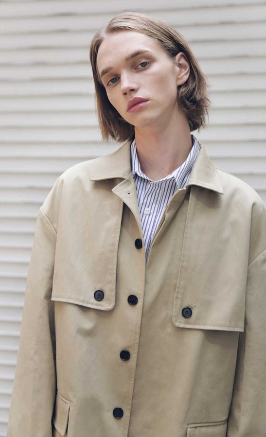 メスノウン(MASSNOUN) D-HIDEN SINGLE TRENCH COAT MFECT001-BG