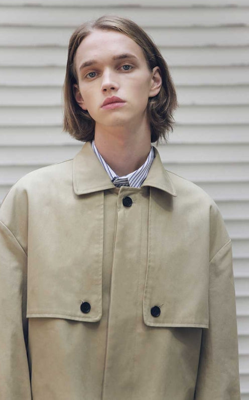 メスノウン(MASSNOUN) D-HIDEN SINGLE TRENCH COAT MFECT001-BG