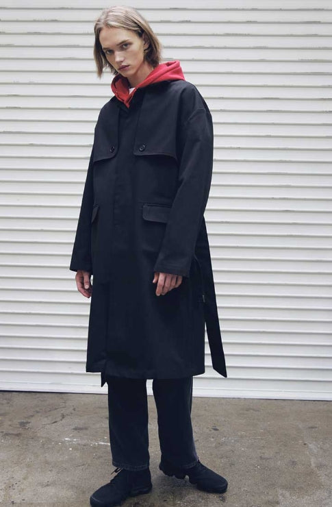 メスノウン(MASSNOUN) D-HIDEN SINGLE TRENCH COAT MFECT001-BK