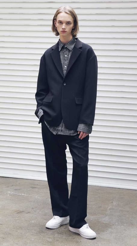 メスノウン(MASSNOUN) SB SINGLE OVERSIZED JACKET MFEJK001-BK