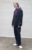 メスノウン(MASSNOUN) COLLARLESS HOOK JACKET MFEJK003-BK