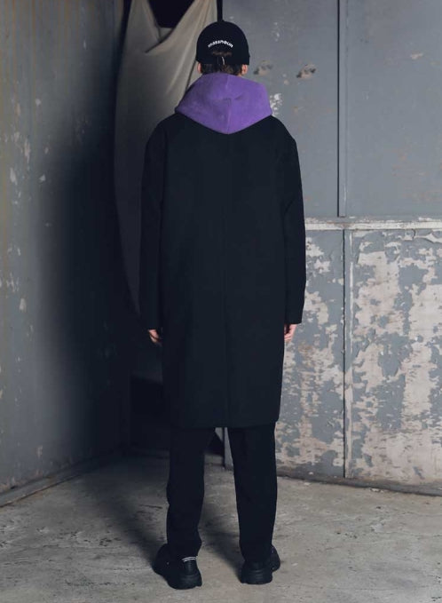 メスノウン(MASSNOUN) DROP SHOULDER OVERSIZED SINGLE COAT MFECT002-BK