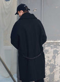メスノウン(MASSNOUN) DOUBLE OVERSIZED SUBJECT BELT WOOL COAT MFECT003-BK