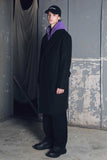 メスノウン(MASSNOUN) DOUBLE OVERSIZED SUBJECT BELT WOOL COAT MFECT003-BK