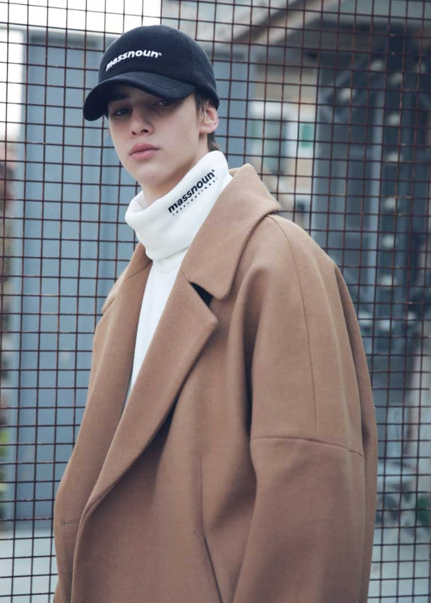 メスノウン(MASSNOUN) DOUBLE OVERSIZED SUBJECT BELT WOOL COAT MFECT003-CM