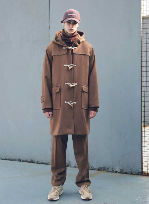 メスノウン(MASSNOUN) HEAVY OVERSIZED WOOL DUFFLE COAT MFECT004-BR