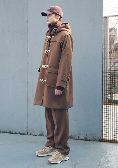 メスノウン(MASSNOUN) HEAVY OVERSIZED WOOL DUFFLE COAT MFECT004-BR