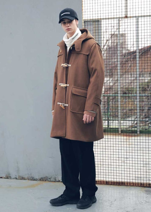 メスノウン(MASSNOUN) HEAVY OVERSIZED WOOL DUFFLE COAT MFECT004-BR